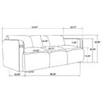 DORSET 3-PIECE UPHOLSTERED ROUND TRACK ARM SOFA SET BROWN - Image 16