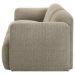 DORSET FABRIC UPHOLSTERED ROUND TRACK ARM SOFA BROWN - Image 5