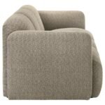 DORSET FABRIC UPHOLSTERED ROUND TRACK ARM SOFA BROWN - Image 9