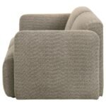 DORSET FABRIC UPHOLSTERED ROUND TRACK ARM LOVESEAT BROWN - Image 5