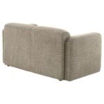 DORSET FABRIC UPHOLSTERED ROUND TRACK ARM LOVESEAT BROWN - Image 8