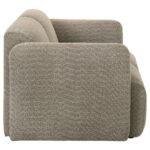 DORSET FABRIC UPHOLSTERED ROUND TRACK ARM LOVESEAT BROWN - Image 9