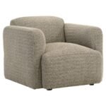 DORSET FABRIC UPHOLSTERED ROUND TRACK ARM ACCENT CHAIR BROWN