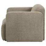 DORSET FABRIC UPHOLSTERED ROUND TRACK ARM ACCENT CHAIR BROWN - Image 5