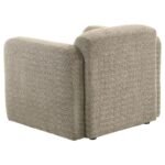DORSET FABRIC UPHOLSTERED ROUND TRACK ARM ACCENT CHAIR BROWN - Image 6