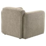 DORSET FABRIC UPHOLSTERED ROUND TRACK ARM ACCENT CHAIR BROWN - Image 8