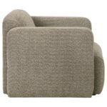 DORSET FABRIC UPHOLSTERED ROUND TRACK ARM ACCENT CHAIR BROWN - Image 9