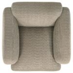 DORSET FABRIC UPHOLSTERED ROUND TRACK ARM ACCENT CHAIR BROWN - Image 10