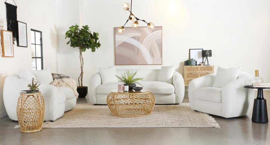 509871-S3_01x900.jpg ISABELLA 3-PIECE FAUX SHEEPSKIN UPHOLSTERED SOFA SET NATURAL - Image 1