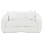 ISABELLA 3-PIECE FAUX SHEEPSKIN UPHOLSTERED SOFA SET NATURAL - Image 7