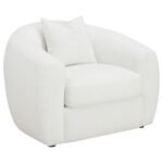 ISABELLA 3-PIECE FAUX SHEEPSKIN UPHOLSTERED SOFA SET NATURAL - Image 9