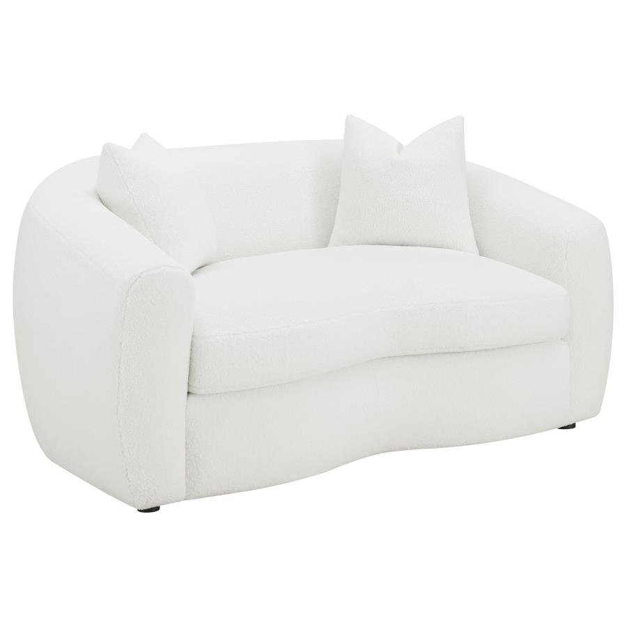509872_02x900.jpg ISABELLA FAUX SHEEPSKIN UPHOLSTERED LOVESEAT NATURAL - Image 1