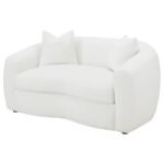 ISABELLA FAUX SHEEPSKIN UPHOLSTERED LOVESEAT NATURAL - Image 4