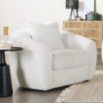 ISABELLA FAUX SHEEPSKIN UPHOLSTERED ACCENT CHAIR NATURAL - Image 2