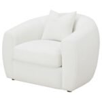 ISABELLA FAUX SHEEPSKIN UPHOLSTERED ACCENT CHAIR NATURAL - Image 4