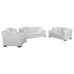 ASHLYN 3-PIECE UPHOLSTERED SLOPED ARM SOFA SET WHITE - Image 2