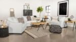 ASHLYN 3-PIECE UPHOLSTERED SLOPED ARM SOFA SET WHITE