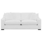 ASHLYN 3-PIECE UPHOLSTERED SLOPED ARM SOFA SET WHITE - Image 4