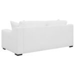 ASHLYN 3-PIECE UPHOLSTERED SLOPED ARM SOFA SET WHITE - Image 5
