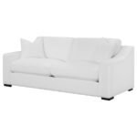ASHLYN UPHOLSTERED SLOPED ARM SOFA WHITE - Image 4