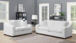 ASHLYN UPHOLSTERED SLOPED ARM LOVESEAT WHITE - Image 12