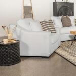 ASHLYN UPHOLSTERED SLOPED ARM ACCENT CHAIR WHITE - Image 2