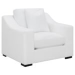 ASHLYN UPHOLSTERED SLOPED ARM ACCENT CHAIR WHITE