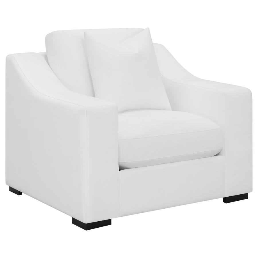 509893_02x900.jpg ASHLYN UPHOLSTERED SLOPED ARM ACCENT CHAIR WHITE - Image 1
