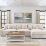 BLAINE UPHOLSTERED REVERSIBLE CHAISE SECTIONAL SOFA SAND