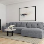 BLAINE UPHOLSTERED REVERSIBLE CHAISE SECTIONAL SOFA FOG