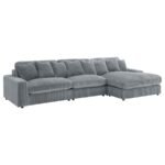 BLAINE UPHOLSTERED REVERSIBLE CHAISE SECTIONAL SOFA FOG - Image 2