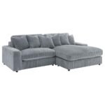 BLAINE UPHOLSTERED REVERSIBLE CHAISE SECTIONAL SOFA FOG