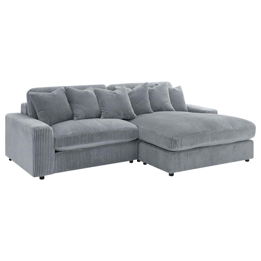 509900_02x900.jpg BLAINE UPHOLSTERED REVERSIBLE CHAISE SECTIONAL SOFA FOG - Image 1