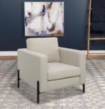 TILLY UPHOLSTERED TRACK ARM ACCENT CHAIR OATMEAL - Image 2