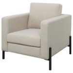 TILLY UPHOLSTERED TRACK ARM ACCENT CHAIR OATMEAL - Image 4