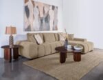 OCTAVIA UPHOLSTERED SECTIONAL CHAISE SOFA CAMEL - Image 2