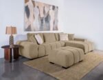 OCTAVIA UPHOLSTERED RECTANGULAR OTTOMAN CAMEL - Image 7