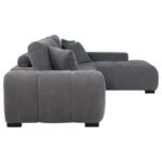 OCTAVIA UPHOLSTERED SECTIONAL CHAISE SOFA CHARCOAL GREY - Image 7