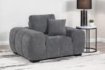 OCTAVIA UPHOLSTERED TRACK ARM ACCENT CHAIR CHARCOAL GREY - Image 2