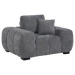 OCTAVIA UPHOLSTERED TRACK ARM ACCENT CHAIR CHARCOAL GREY