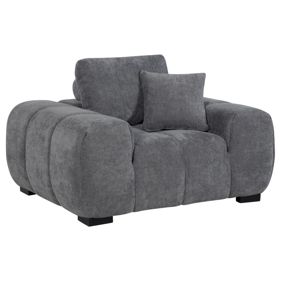 509967_02x900.jpg OCTAVIA UPHOLSTERED TRACK ARM ACCENT CHAIR CHARCOAL GREY - Image 1