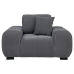 OCTAVIA UPHOLSTERED TRACK ARM ACCENT CHAIR CHARCOAL GREY - Image 3