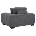 OCTAVIA UPHOLSTERED TRACK ARM ACCENT CHAIR CHARCOAL GREY - Image 4