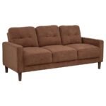 BOWEN II 3-PIECE FABRIC UPHOLSTERED TRACK ARM SOFA SET RUST - Image 3