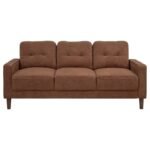 BOWEN II 3-PIECE FABRIC UPHOLSTERED TRACK ARM SOFA SET RUST - Image 4