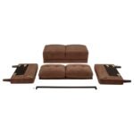 BOWEN II 3-PIECE FABRIC UPHOLSTERED TRACK ARM SOFA SET RUST - Image 15
