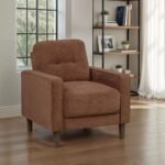 BOWEN II FABRIC UPHOLSTERED TRACK ARM ACCENT CHAIR RUST - Image 2