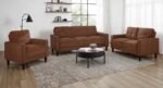 BOWEN II FABRIC UPHOLSTERED TRACK ARM ACCENT CHAIR RUST - Image 12