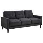 BOWEN II FABRIC UPHOLSTERED TRACK ARM SOFA STEEL GREY