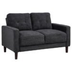 BOWEN II FABRIC UPHOLSTERED TRACK ARM LOVESEAT STEEL GREY